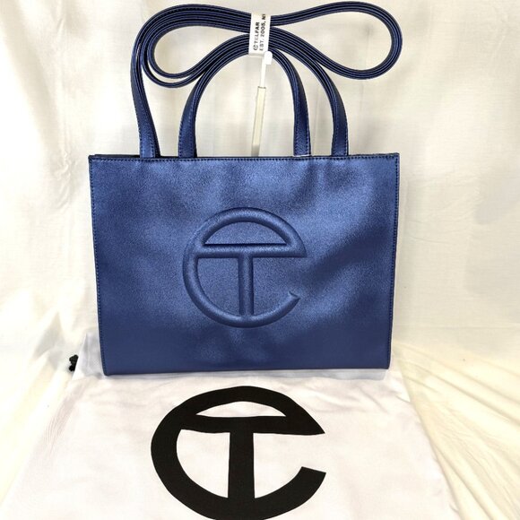 Telfar, Cobalt (Metallic Blue) Medium Shopping Bag, NWT - Picture 2 of 11